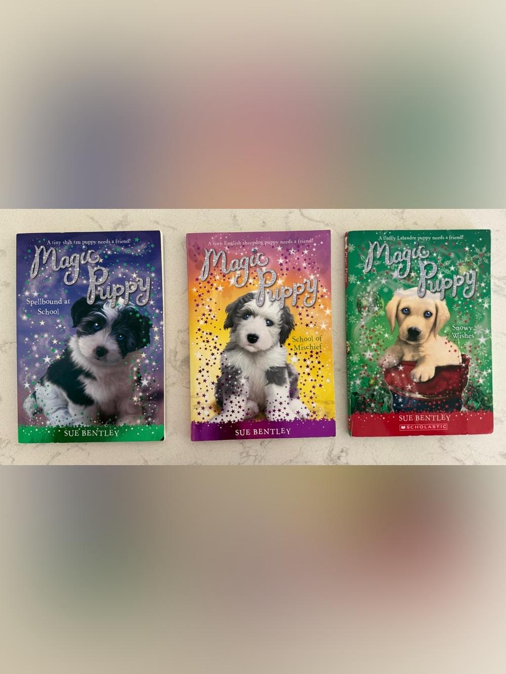 Scholastic Magic Puppy Trio - Purple, Yellow, Green Covers